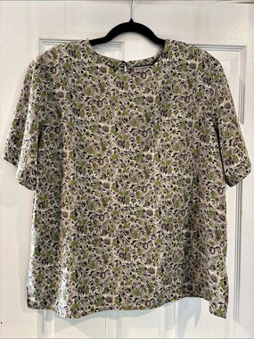 Notations Floral Blouse in Green & Pink Size 16W Like New